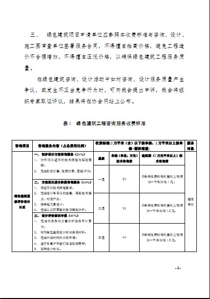 廣東省建筑節(jié)能協(xié)會關(guān)于發(fā)布《綠色建筑工程咨詢、設(shè)計及施工圖審查收費標準（試行）》的通知