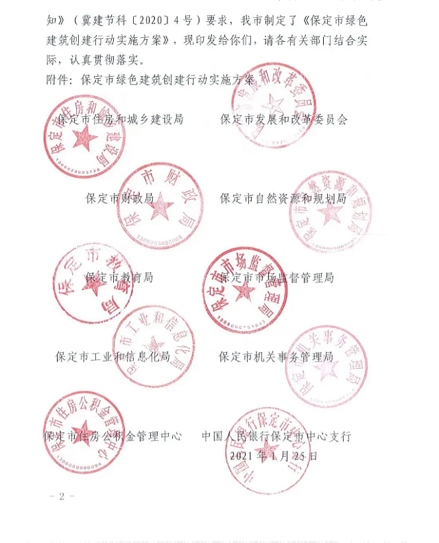 關(guān)于印發(fā)《保定市綠色建筑創(chuàng)建行動實(shí)施方案》的通知